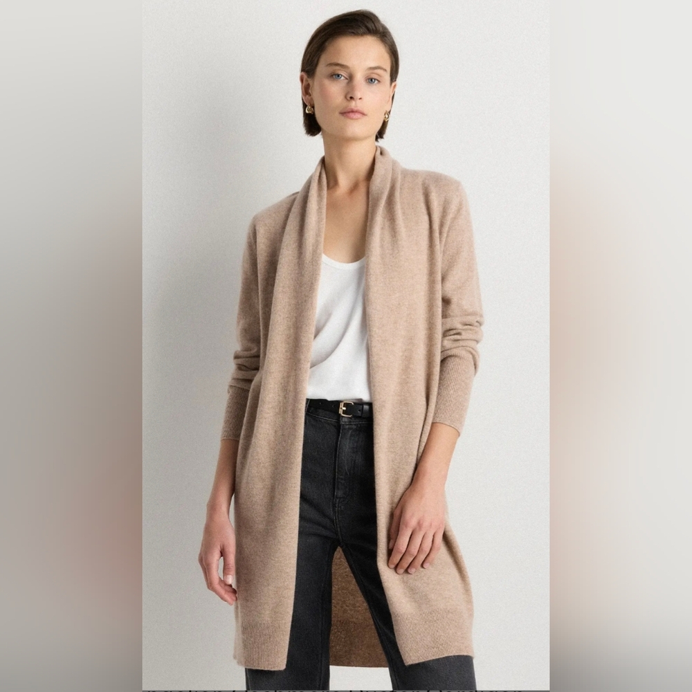Quince M Mongolian Cashmere Duster Cardigan Sweater